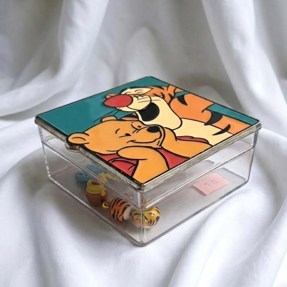 Vintage Disney Winnie The Pooh & Tigger Trinket Box Jewelry Keepsake Collectible